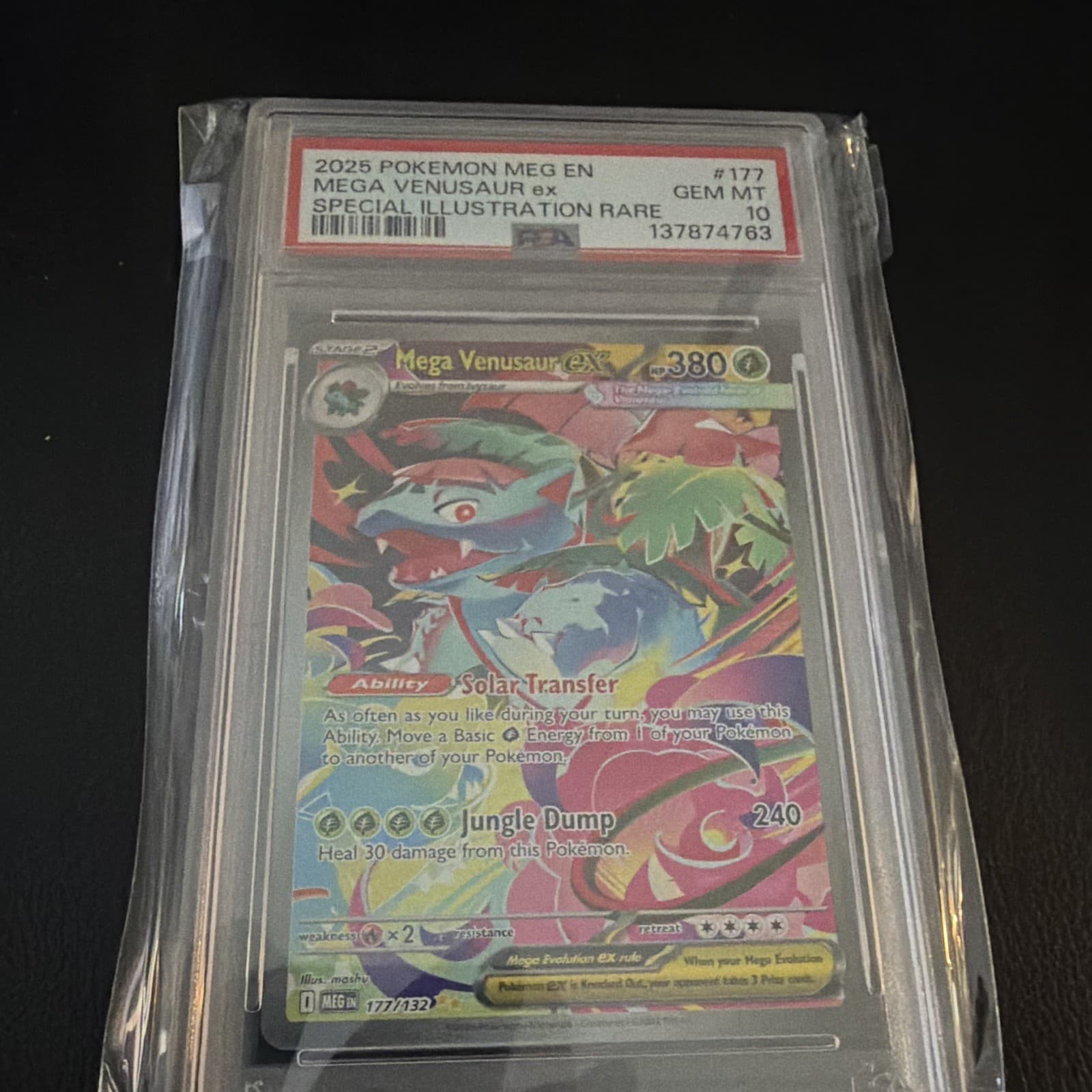 Pokemon TCG Mega Venusaur ex 177/132 ME01 SIR Holo ENG PSA 10