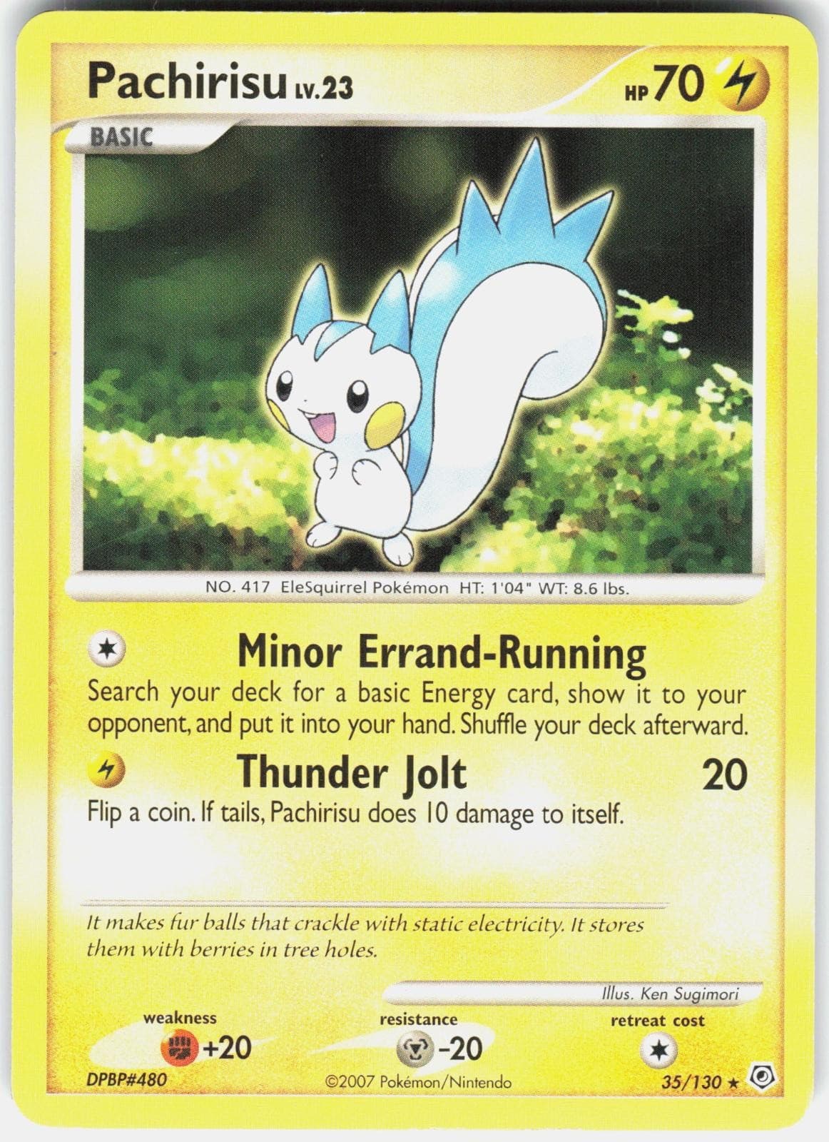 Pachirisu 35/130 Rare Diamond & Pearl Pokemon Lightly Played