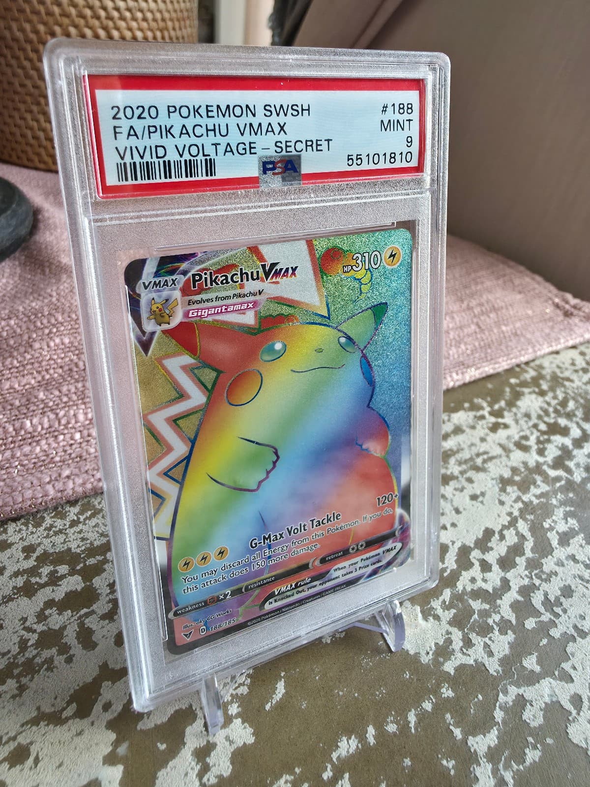2020 PSA MINT 9 - Pokemon Vivid Voltage 188/185 Pikachu VMAX Secret Card