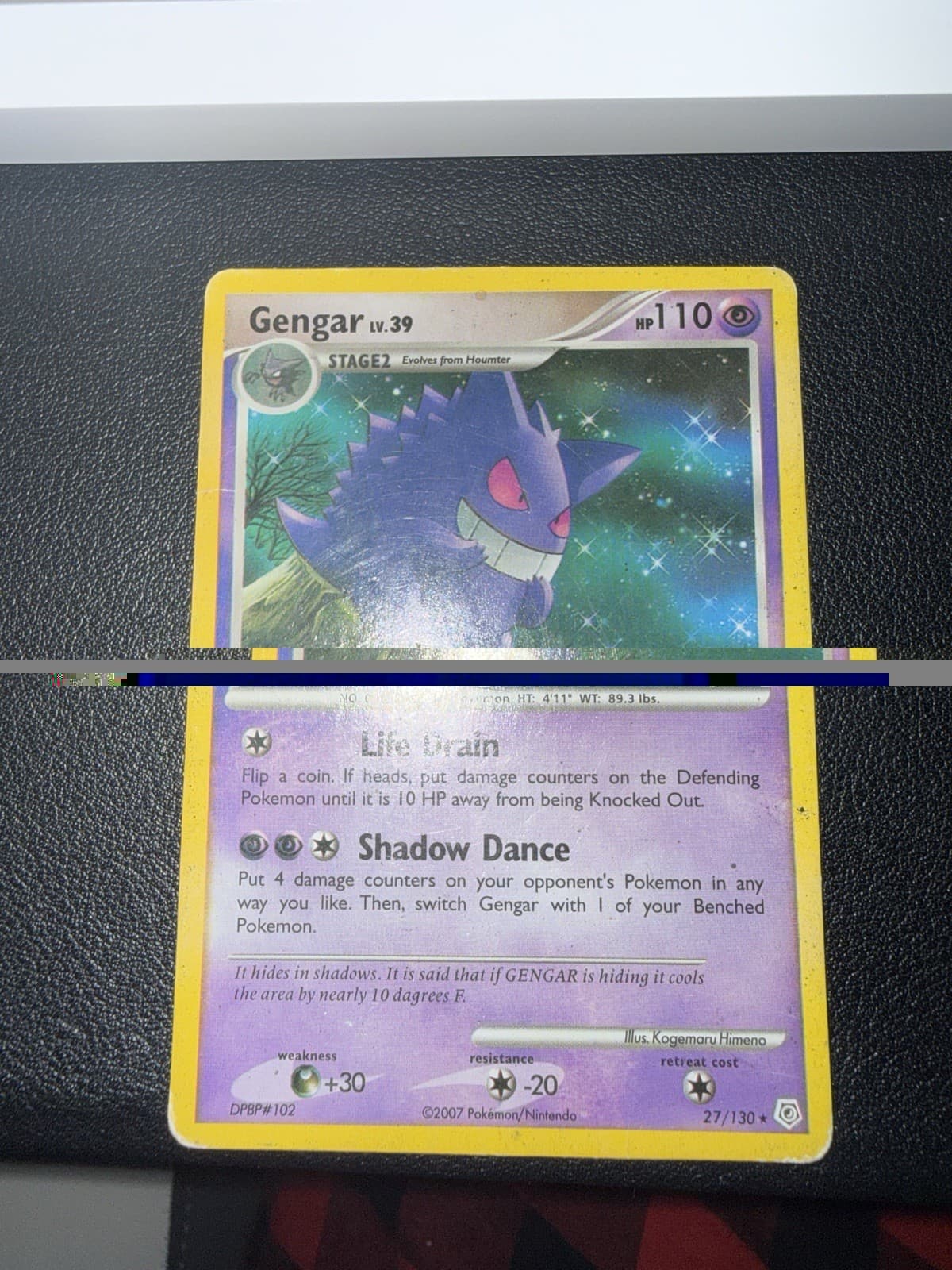 Nintendo Pokemon Gengar Diamond and Pearl 27/130 2007 English Holo 110 HP