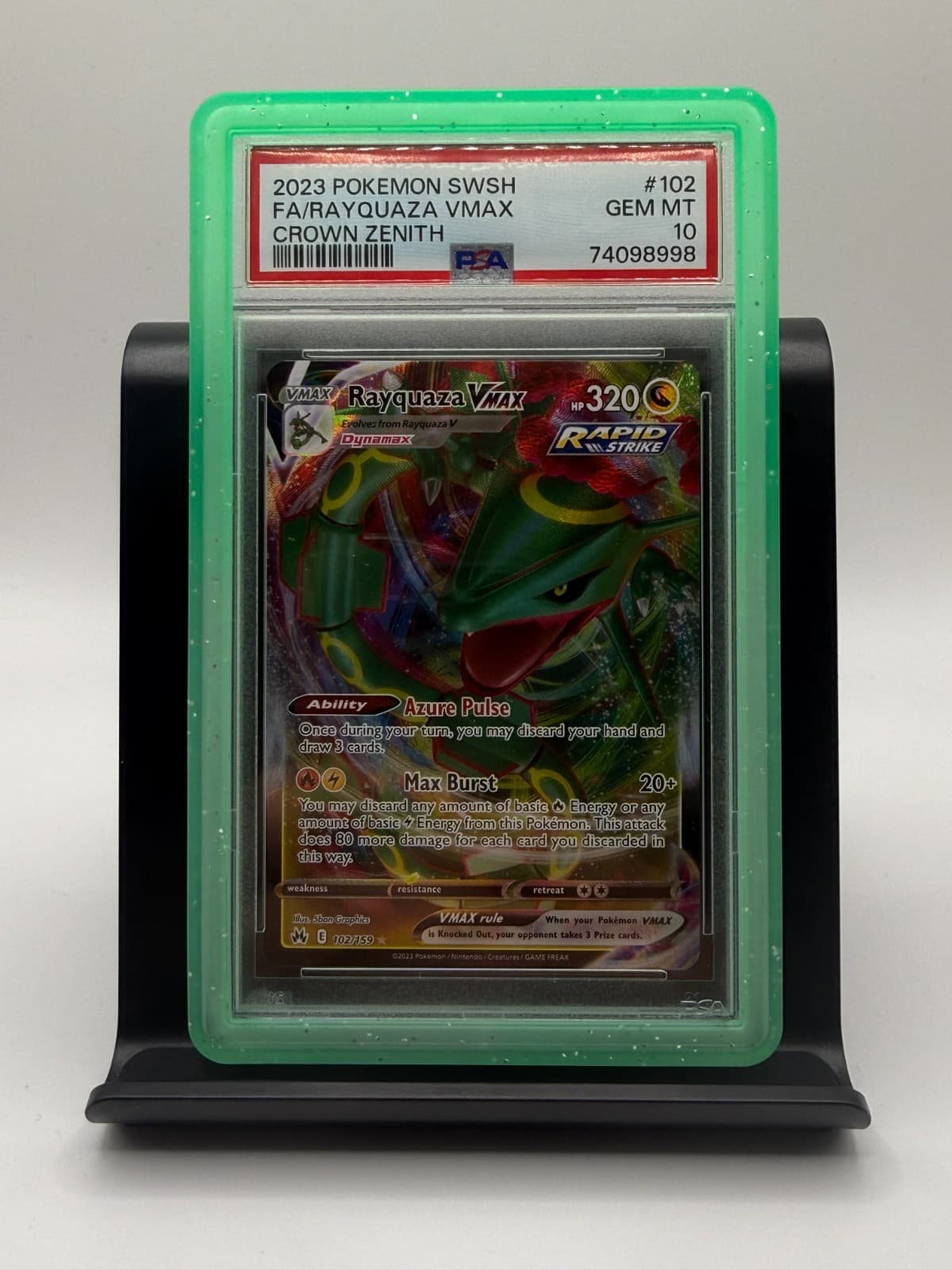 Rayquaza VMAX 102/159 SWSH: Pokemon Crown Zenith Holo: PSA GRADE 10