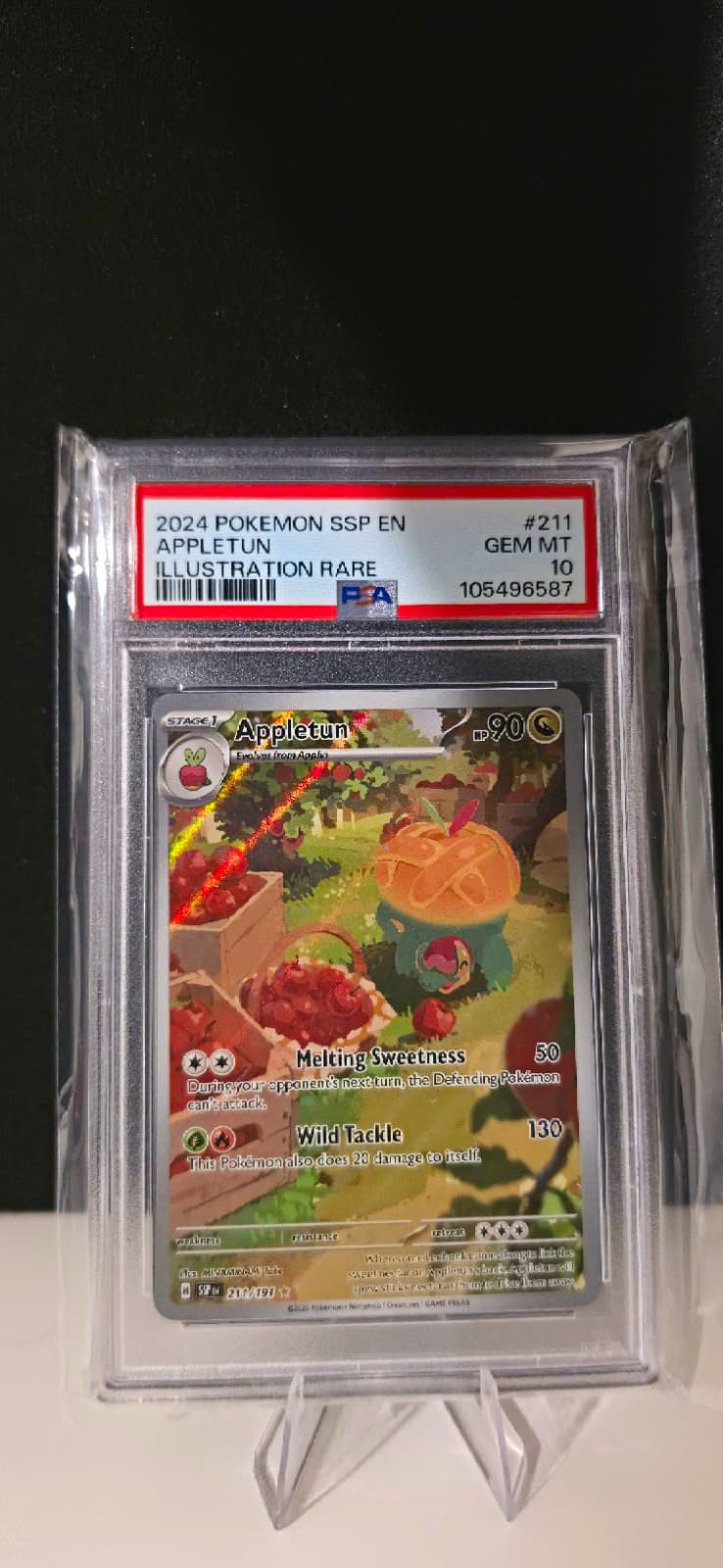 Pokemon Appletun 211/191 SV08 Surging Sparks Illustration Rare Holo PSA 10