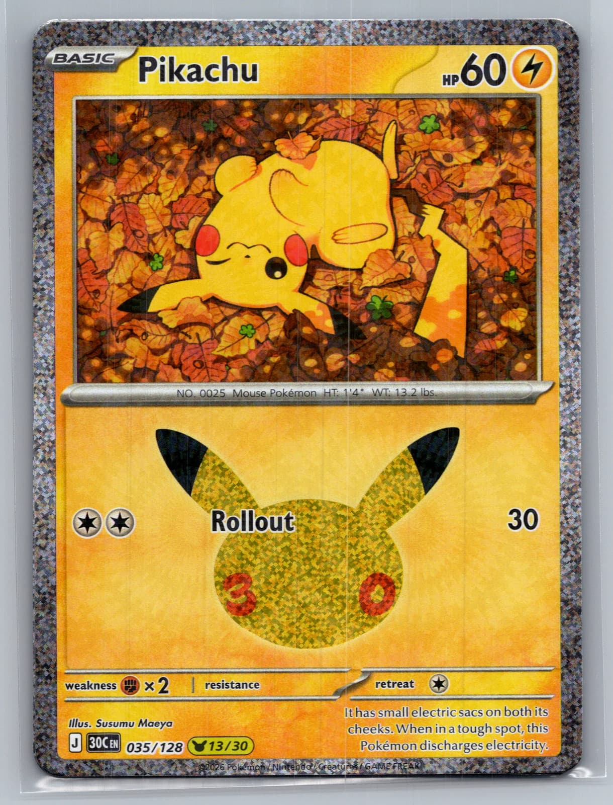 Pikachu #35/128 2026 30th Celebration Pokemon TCG
