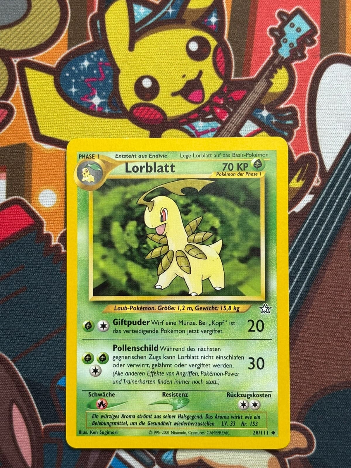 Lorblatt 28/111 Neo Genesis deutsch Pokemon Karten NM