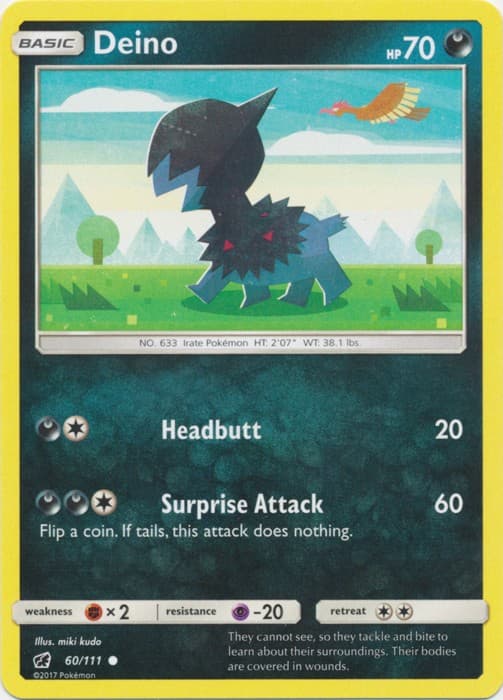 Deino - 60/111 - Common (Near Mint) Crimson Invasion - Darkness Pokémon