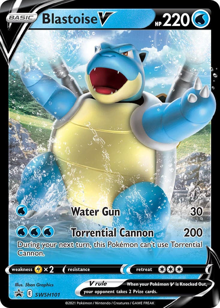 Moderately Played Blastoise V - SWSH101 - SWSH Black Star Promos Pokemon SWSH Bl