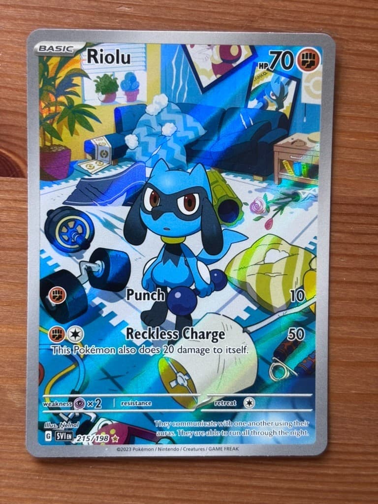 Pokemon Riolu 215/198 Scarlet & Violet Base Illus Rare NM
