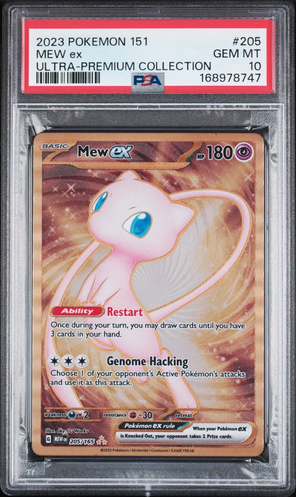 Pokemon Mew EX 151 Ultra-Premium Coll. Gold Metal 205/165 PSA 10 Gem Mint