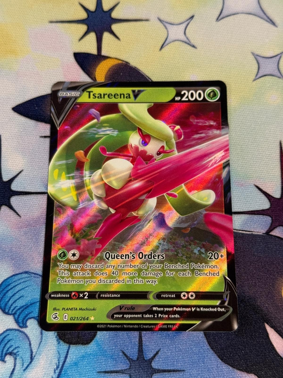 Tsareena V 021/264 Holo Ultra Rare Fusion Strike Pokemon Near Mint
