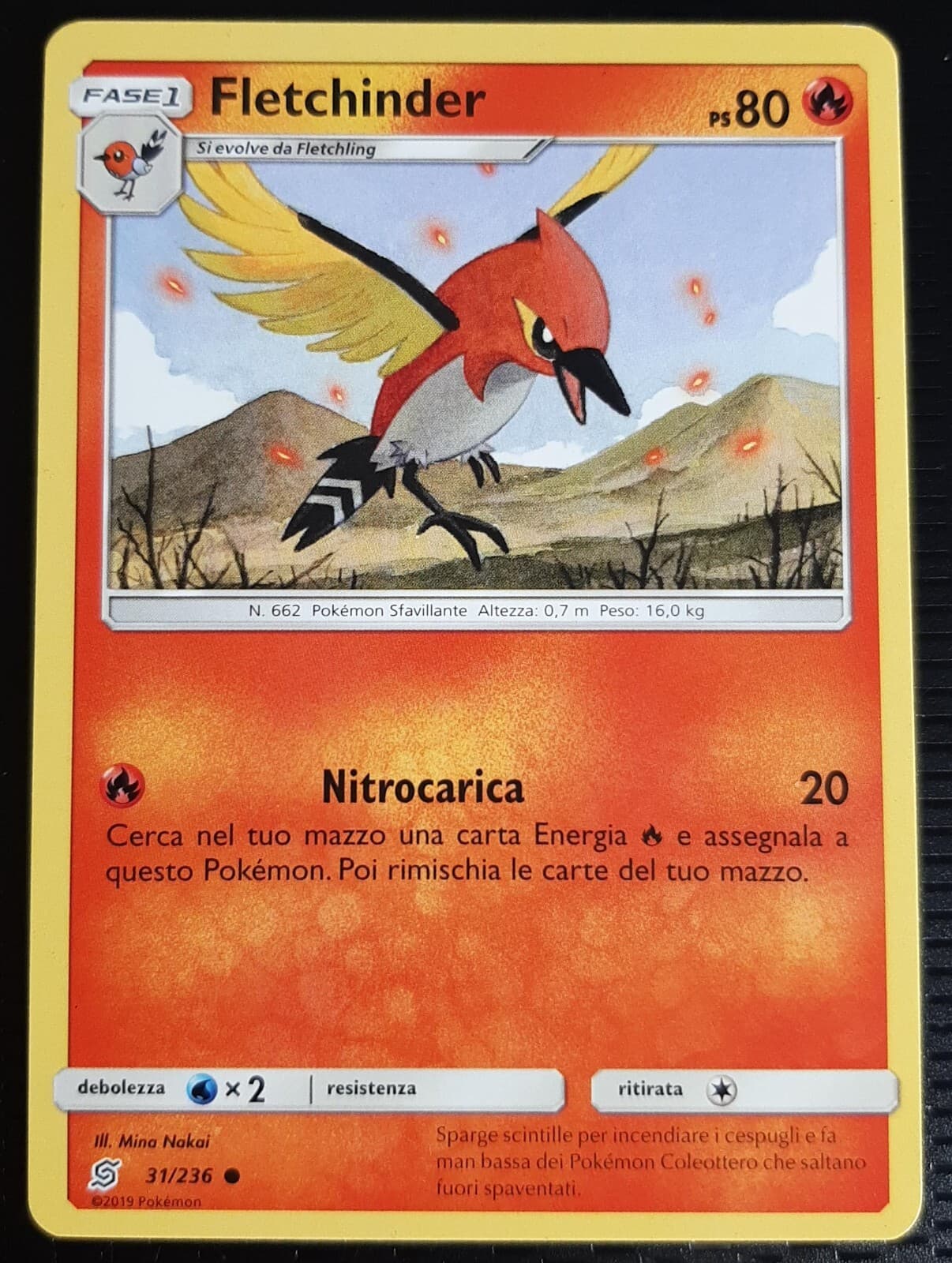 FLETCHINDER 31/236 in Italiano POKEMON SOLE LUNA Sintonia Mentale
