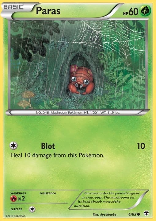 Paras - 6/83 - Common (Near Mint) Generations - Grass Pokémon
