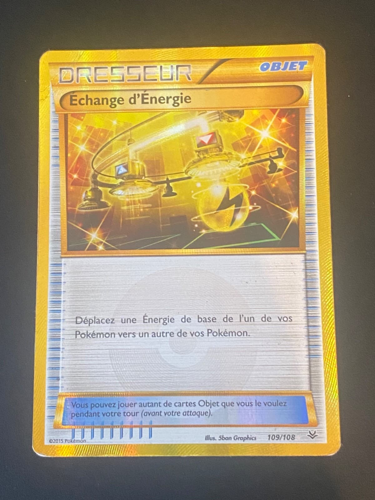 CARTE POKEMON ÉCHANGE D'ÉNERGIE 109/108 FR SECRÈTE RARE XY CIEL RUGISSANT - PL
