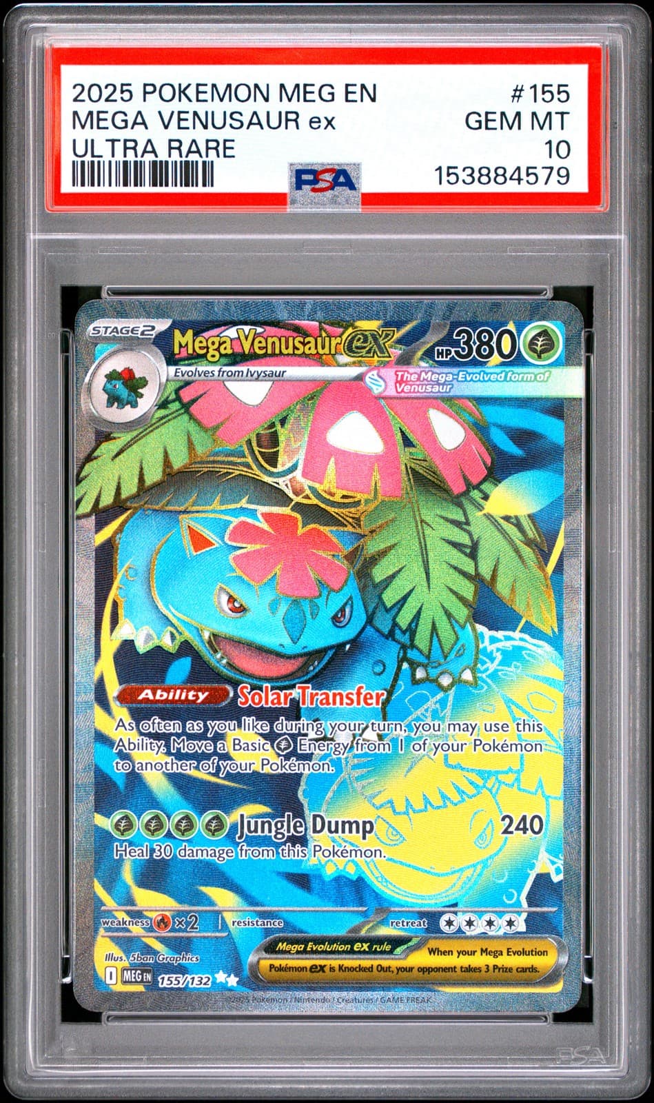 2025 POKEMON MEG EN-MEGA EVOLUTION ULTRA RARE #155 MEGA VENUSAUR EX PSA 10