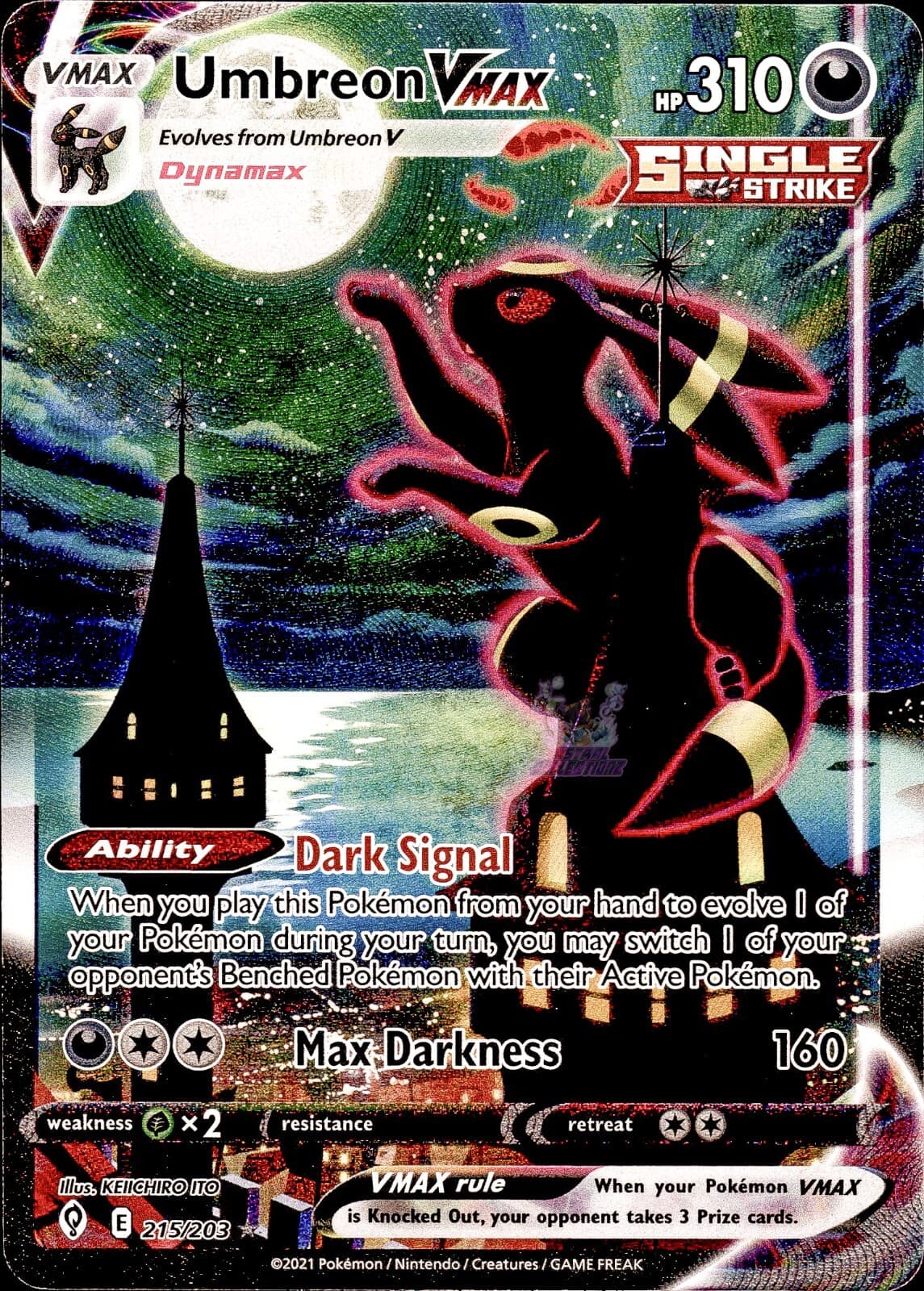Umbreon VMAX | 215/203 | Evolving Skies | Mint | Alt Art | Pokemon TCG | PSA10 ?