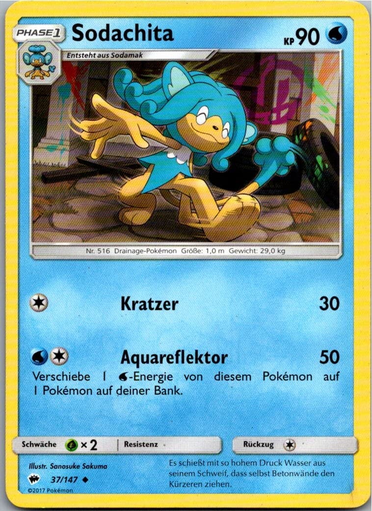 Pokemon Sodachita 37/147 Nacht in Flammen Deutsch 2017 Karte