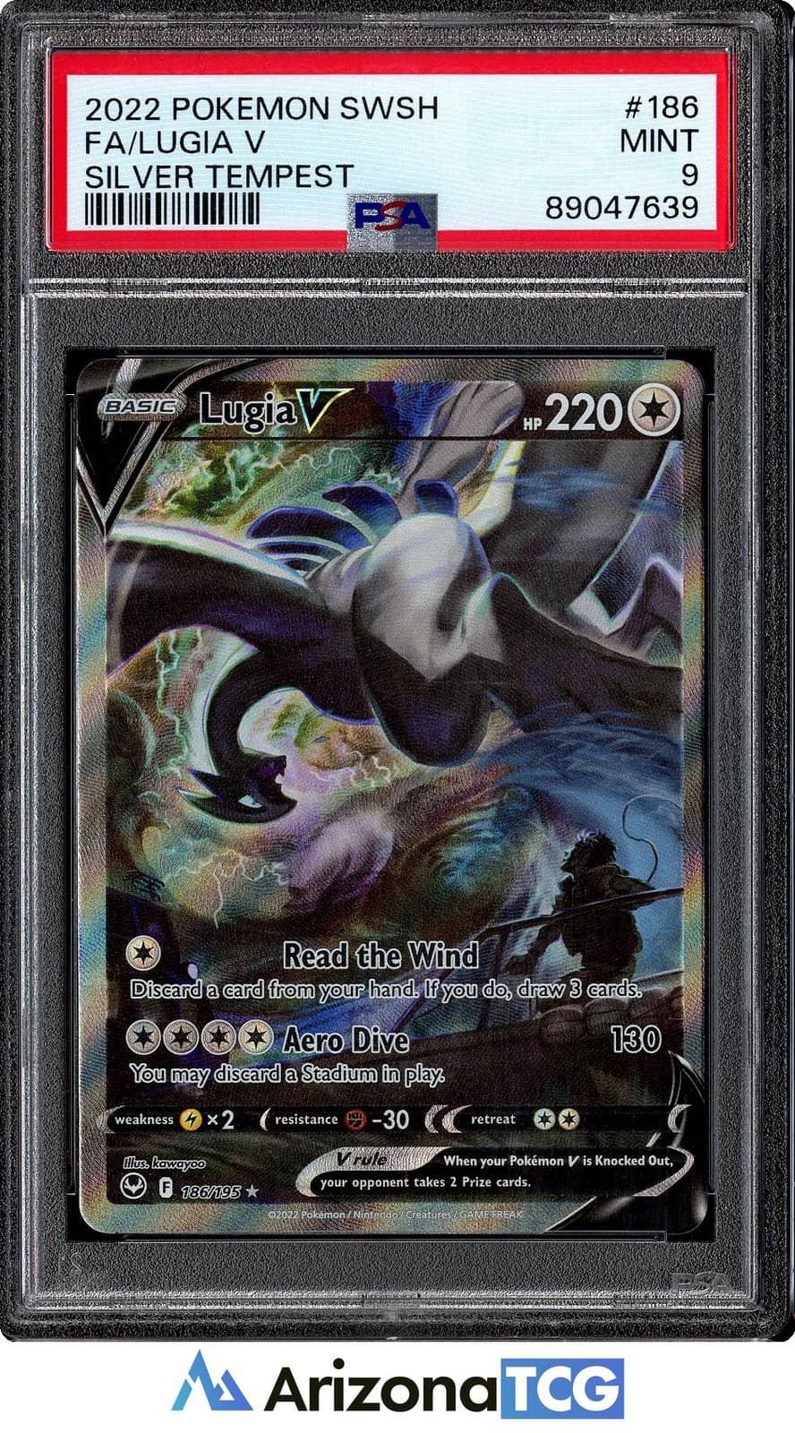 Pokemon 2022 Lugia V 186/195 Alt Art Secret Rare Silver Tempest PSA 9