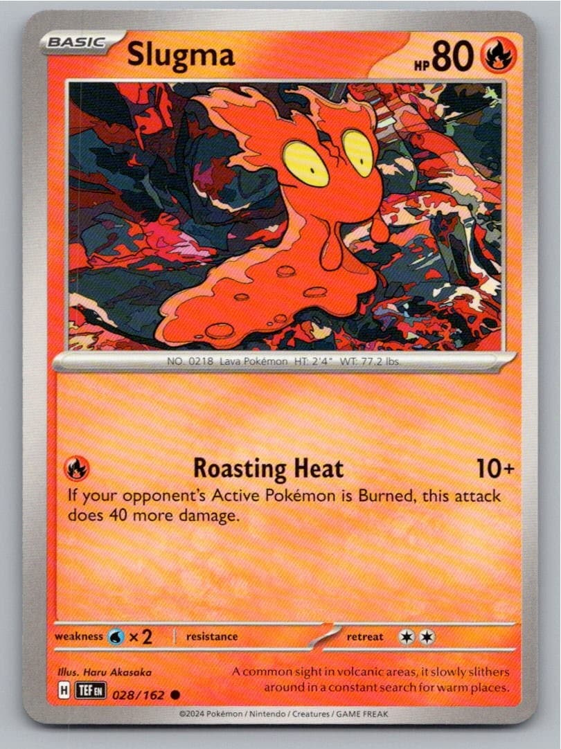 2024 POKEMON SLUGMA TEMPORAL FORCES 028/162 COMMON NM A41681 FREE S&H