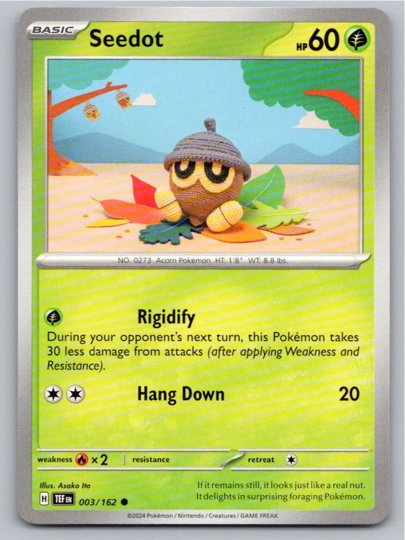 2024 POKEMON SEEDOT TEMPORAL FORCES 003/162 COMMON NM A27186 FREE S&H
