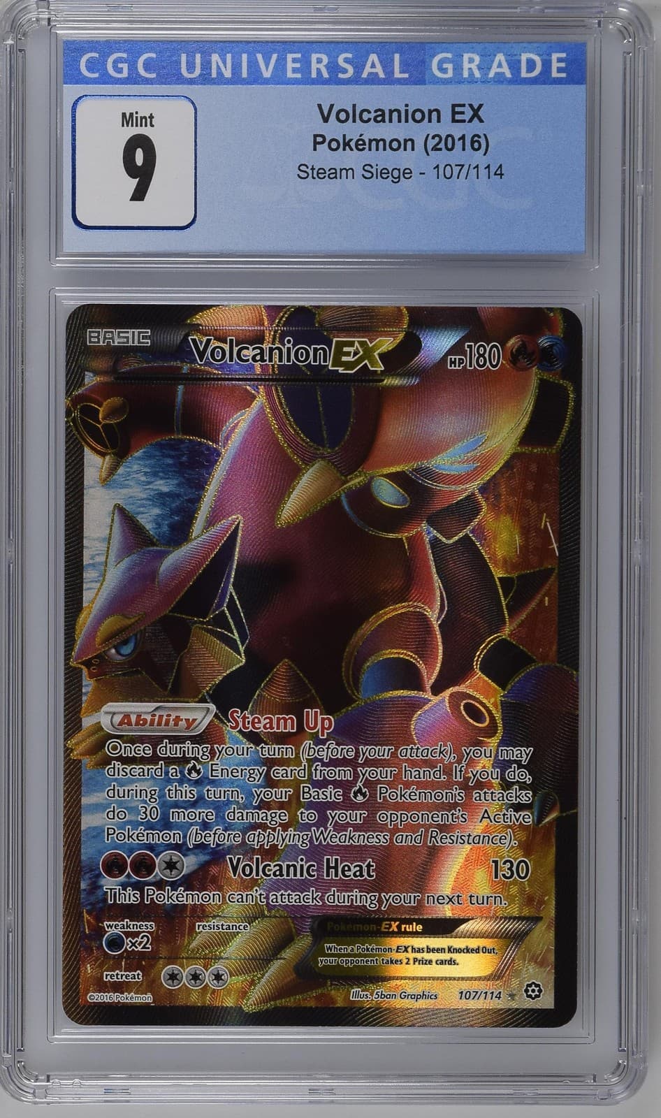 Volcanion Ex Ultra Rare Steam Siege 107/114 Mint CGC 9