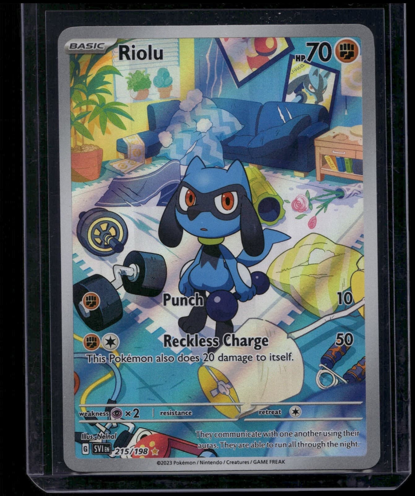 Pokemon TCG Riolu 215/198 Scarlet & Violet Illustration Rare NM A