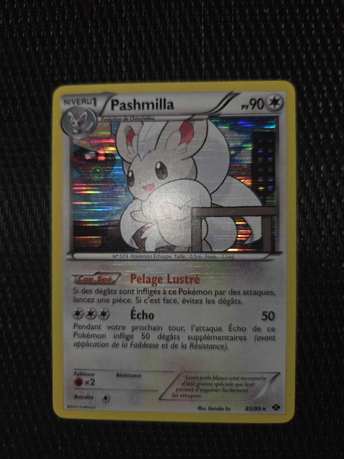 Carte Pokemon Pashmilla 85/99 Holo Noir Et Blanc Destinées Futures FR