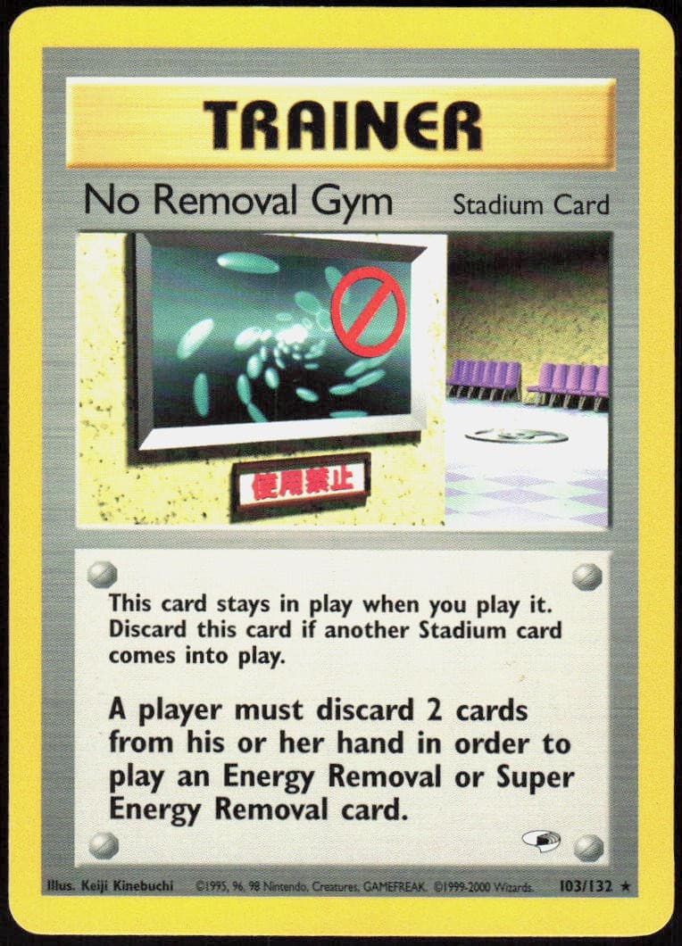 No Removal Gym 103/132 Unlimited Rare Gym Heroes LP Pokemon