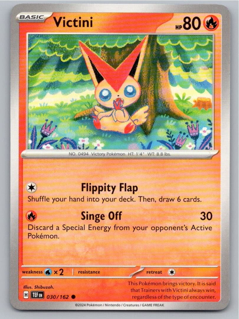 2024 POKEMON VICTINI TEMPORAL FORCES 030/162 C NM A84741 FREE S&H