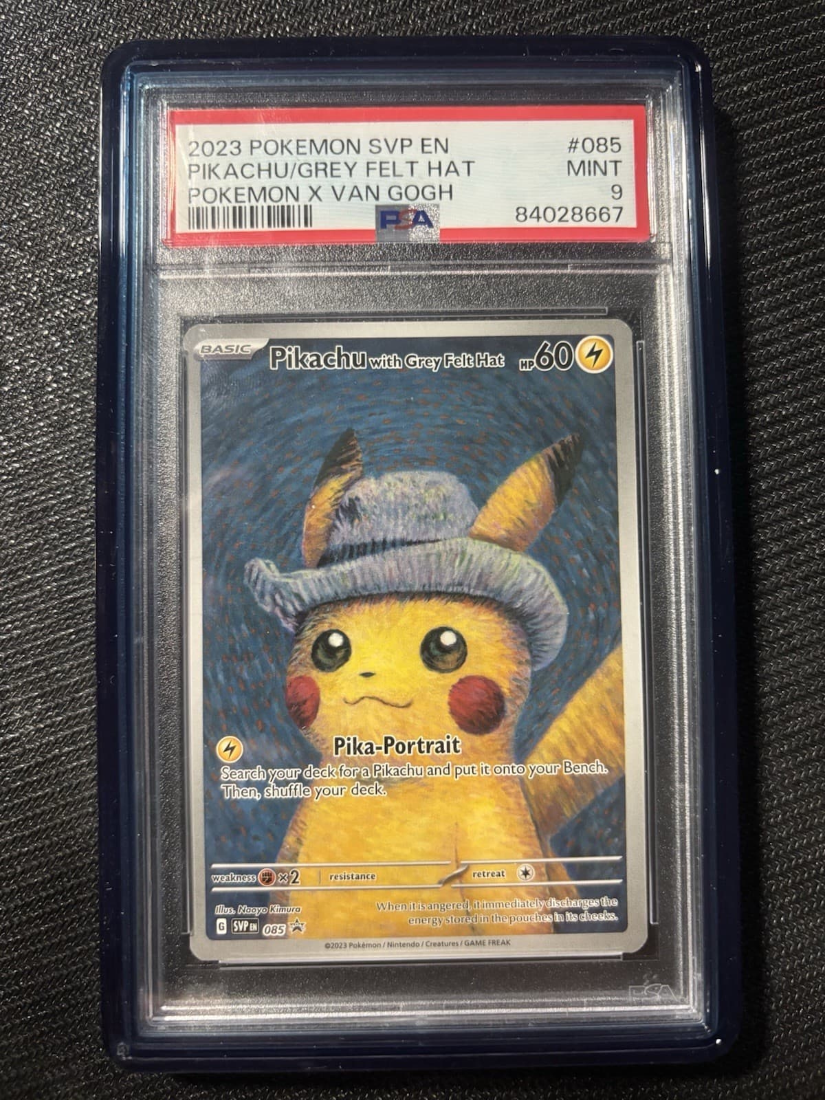 Pikachu with Grey Felt Hat 2023 SVP EN Promo Holo #085 PSA 9