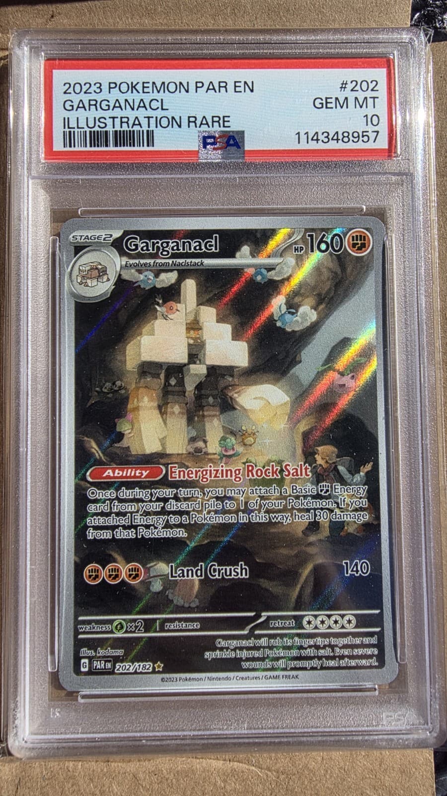 PSA 10 Garganacl 202 /182 Paradox Rift IR Illustration Rare Pokemon Card TCG