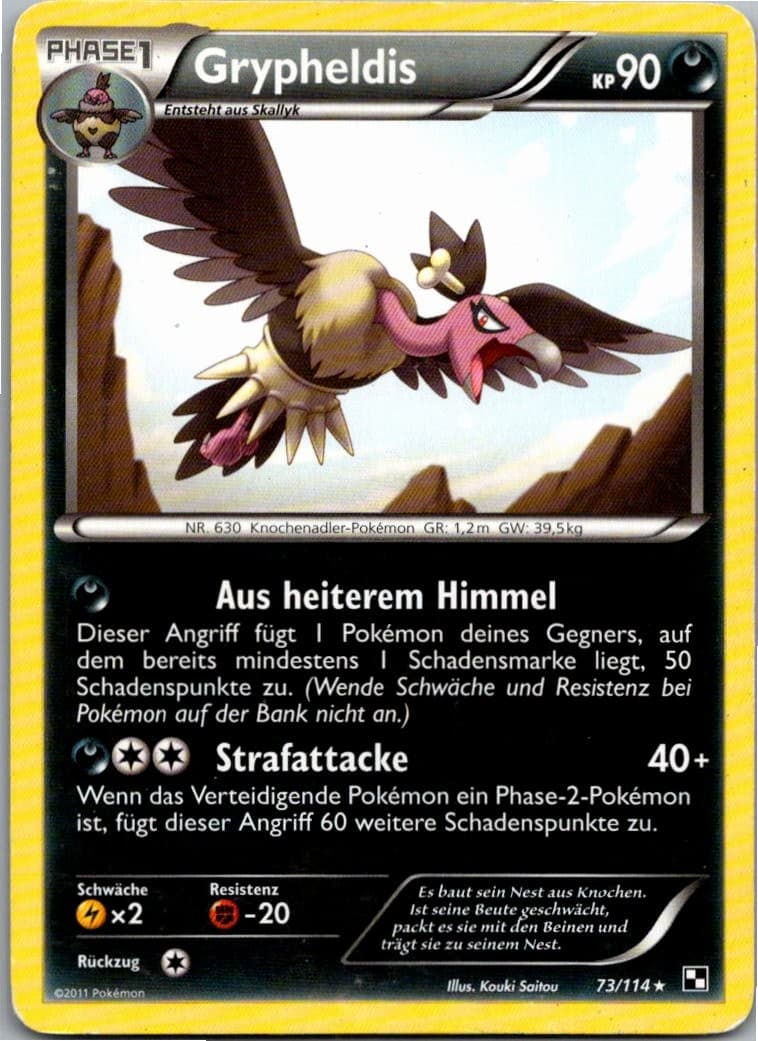 Pokemon Grypheldis 73/114 Schwarz & Weiß Deutsch