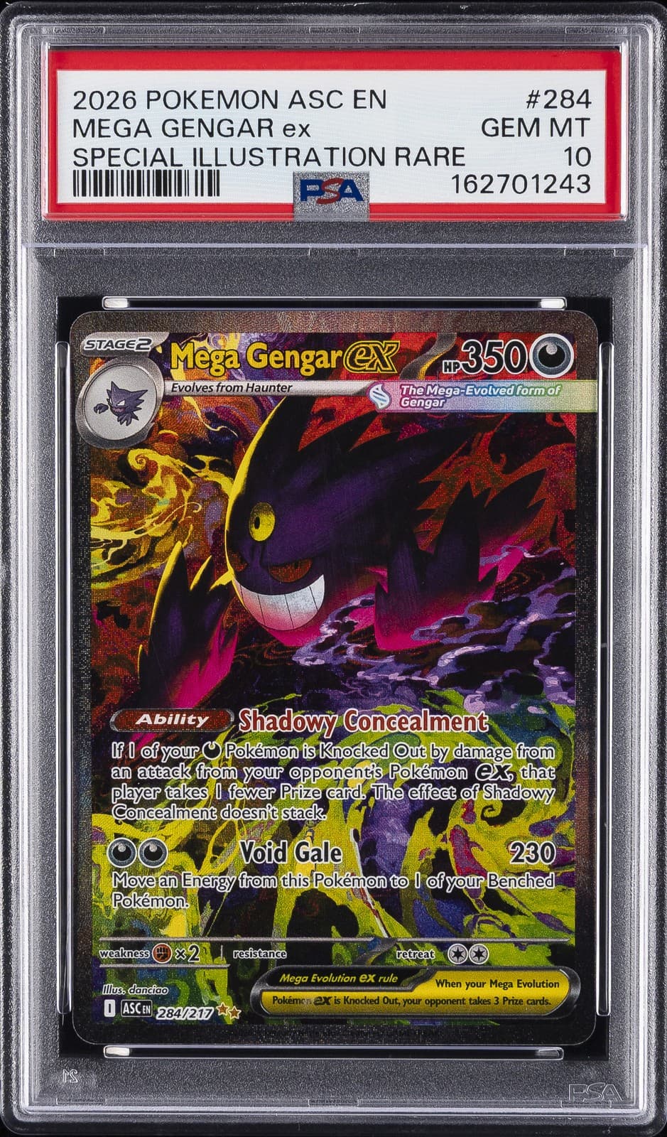 2026 POKEMON ASC EN-ASCENDED HEROES #284 MEGA GENGAR EX PSA 10