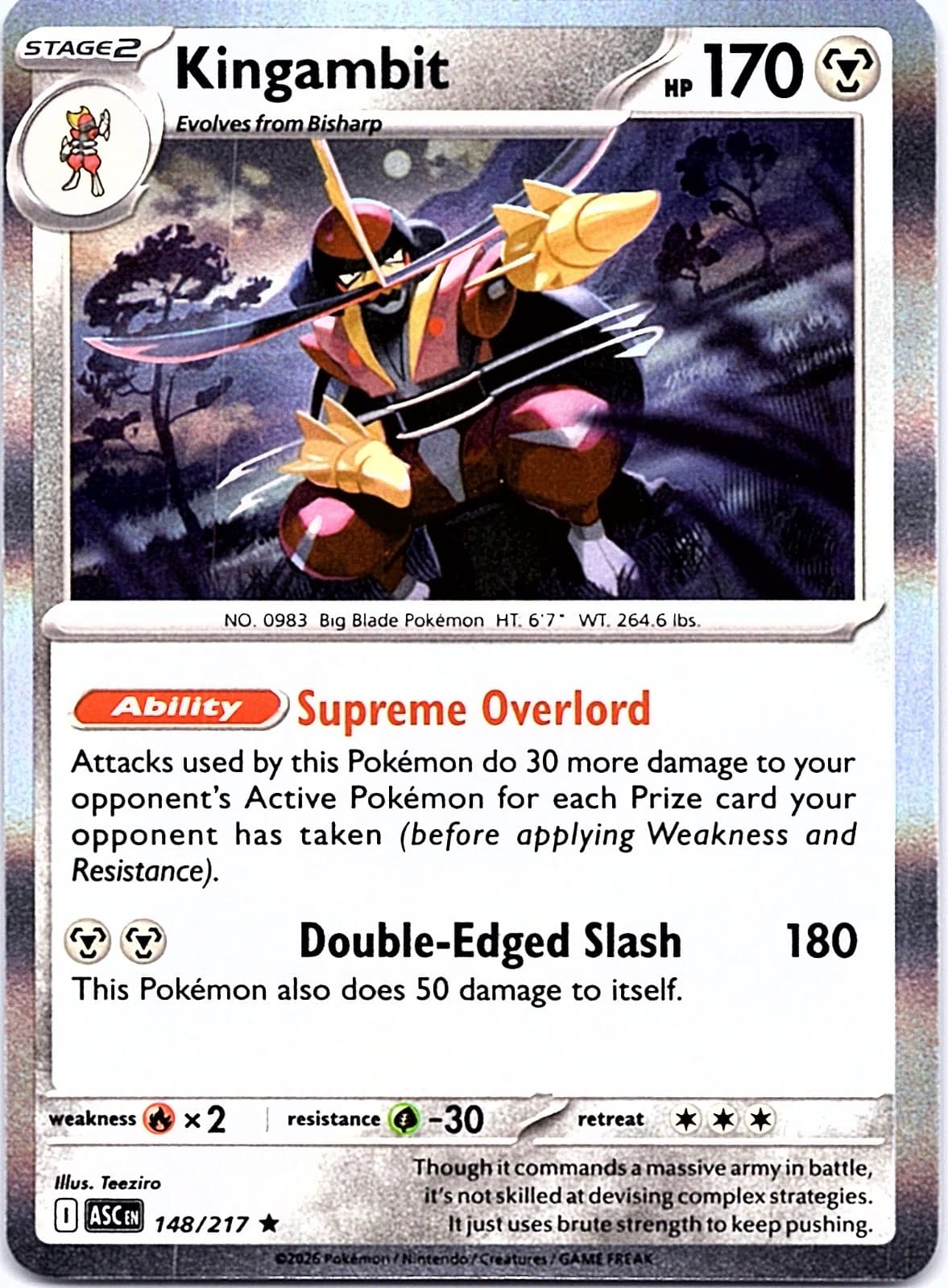 Kingambit Holo Rare ME: Ascended Heroes 148/217 NM ((Pokemon))