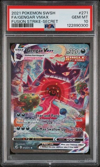 Pokemon Gengar VMAX Fusion Strike Secret Full Alt Art #271 PSA 10 Gem Mint
