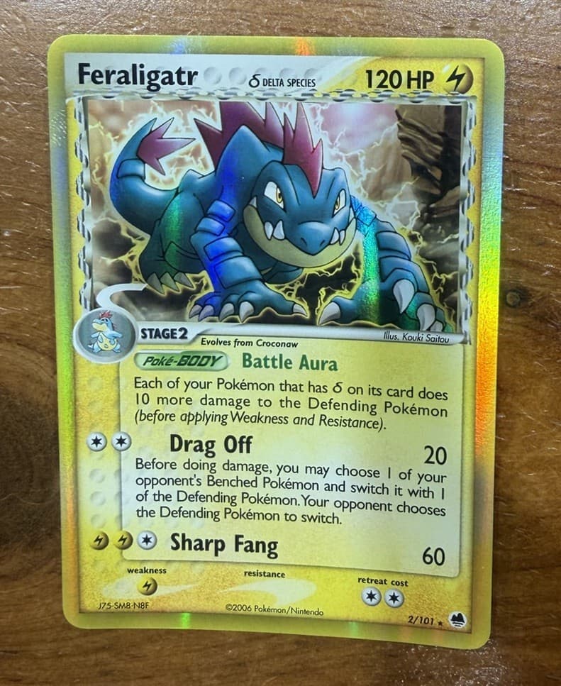 Feraligatr 2/101 Dragon Frontiers LP + 🔥 Vintage Pokemon