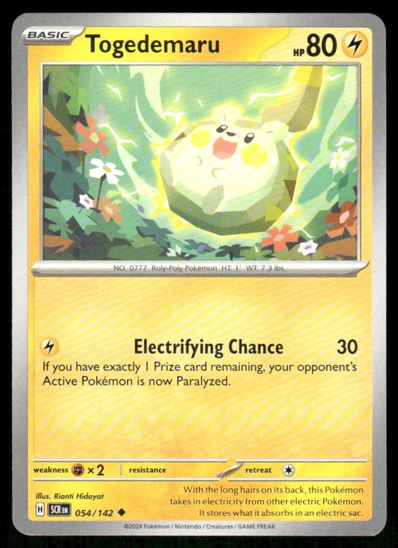 Togedemaru 54/142 - Stellar Crown - Uncommon NM