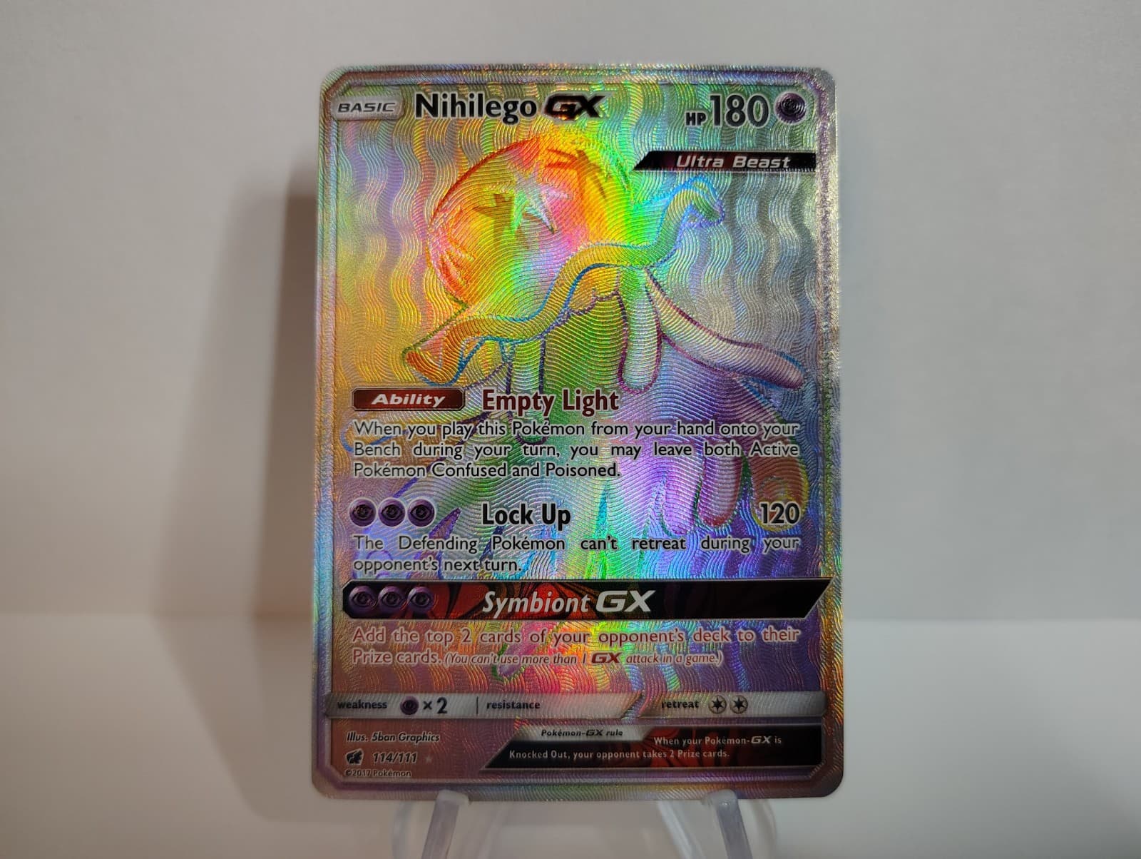 NIHILEGO GX 114/111 CRIMSON INVASION RAINBOW RARE NEAR MINT POKEMON TCG