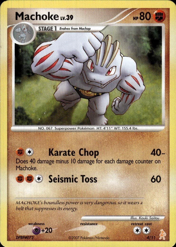 Pokemon DP Trainer Kit: Manaphy & Lucario #4/11 Machoke Common Moderately played