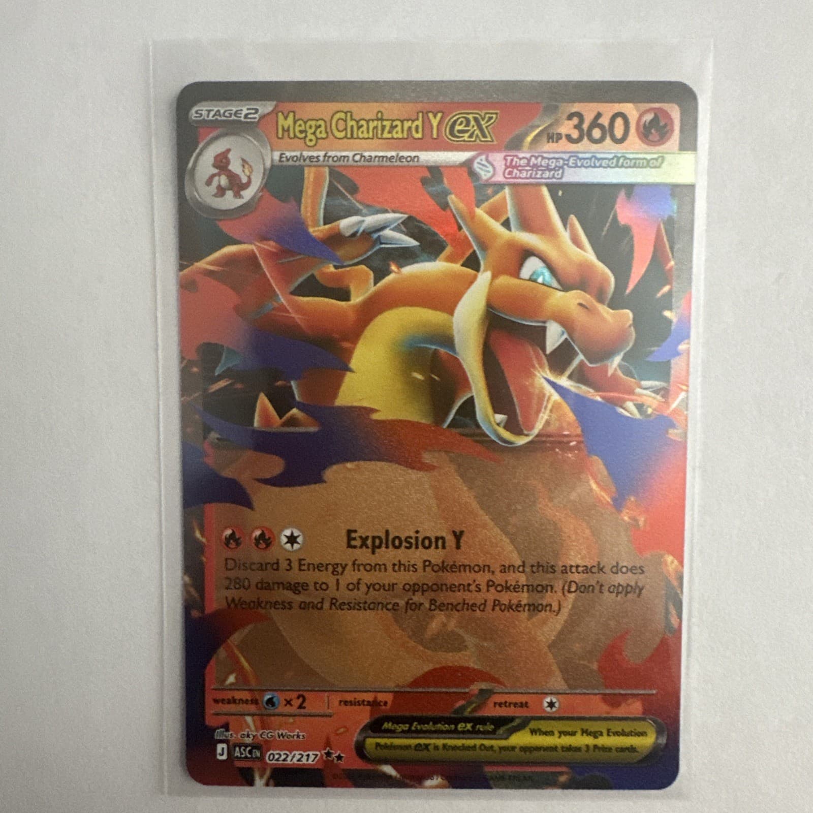 Mega Charizard Y ex 022/217 Double Rare Ascended Heroes Pokemon