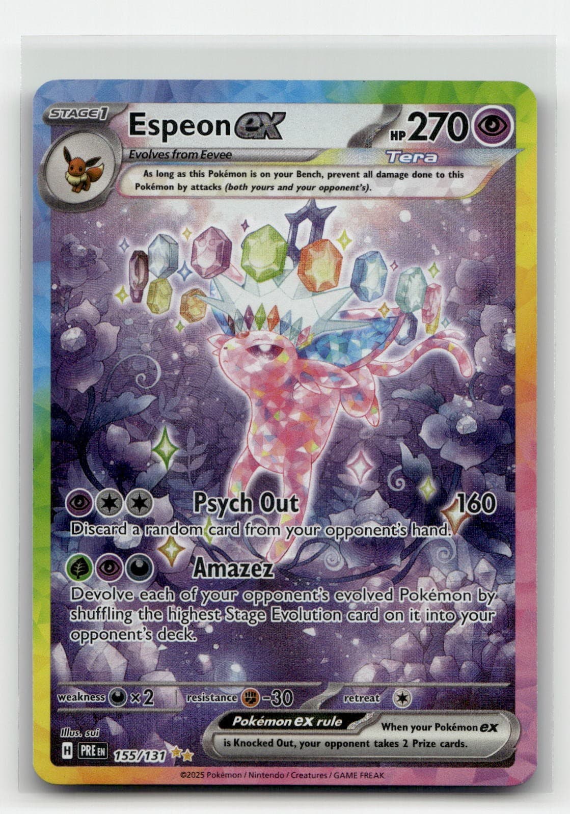 Espeon ex 155/131 Prismatic Evolutions Holo