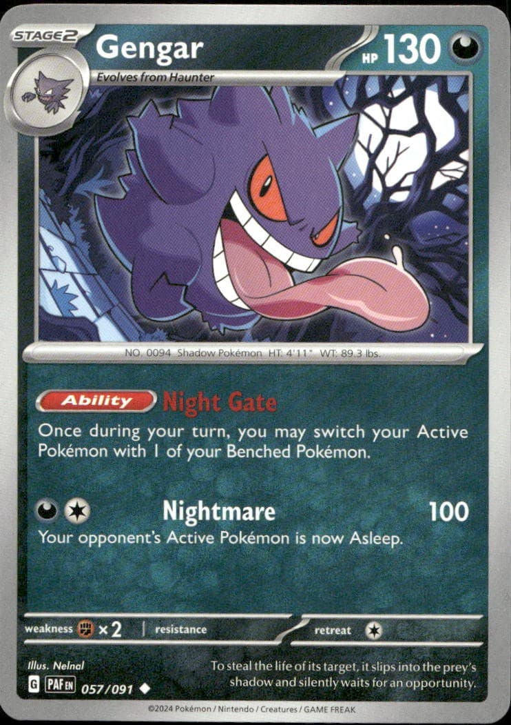 Gengar 057/091 SV Paldean Fates U NM Pokémon — English