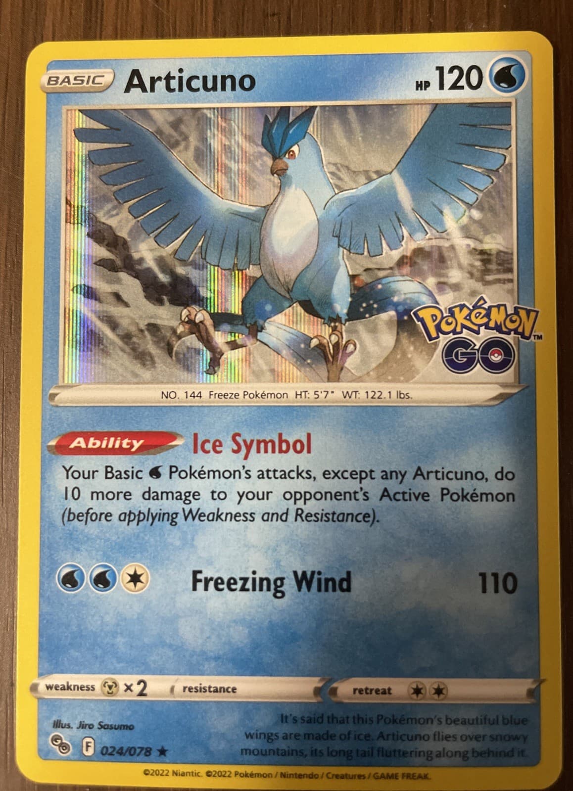 Articuno Holo Rare PGO Pokemon GO 024/078 LP
