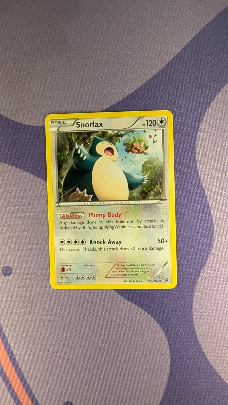 Snorlax 118/162 Uncommon BREAKthrough Pokemon Moderately Played