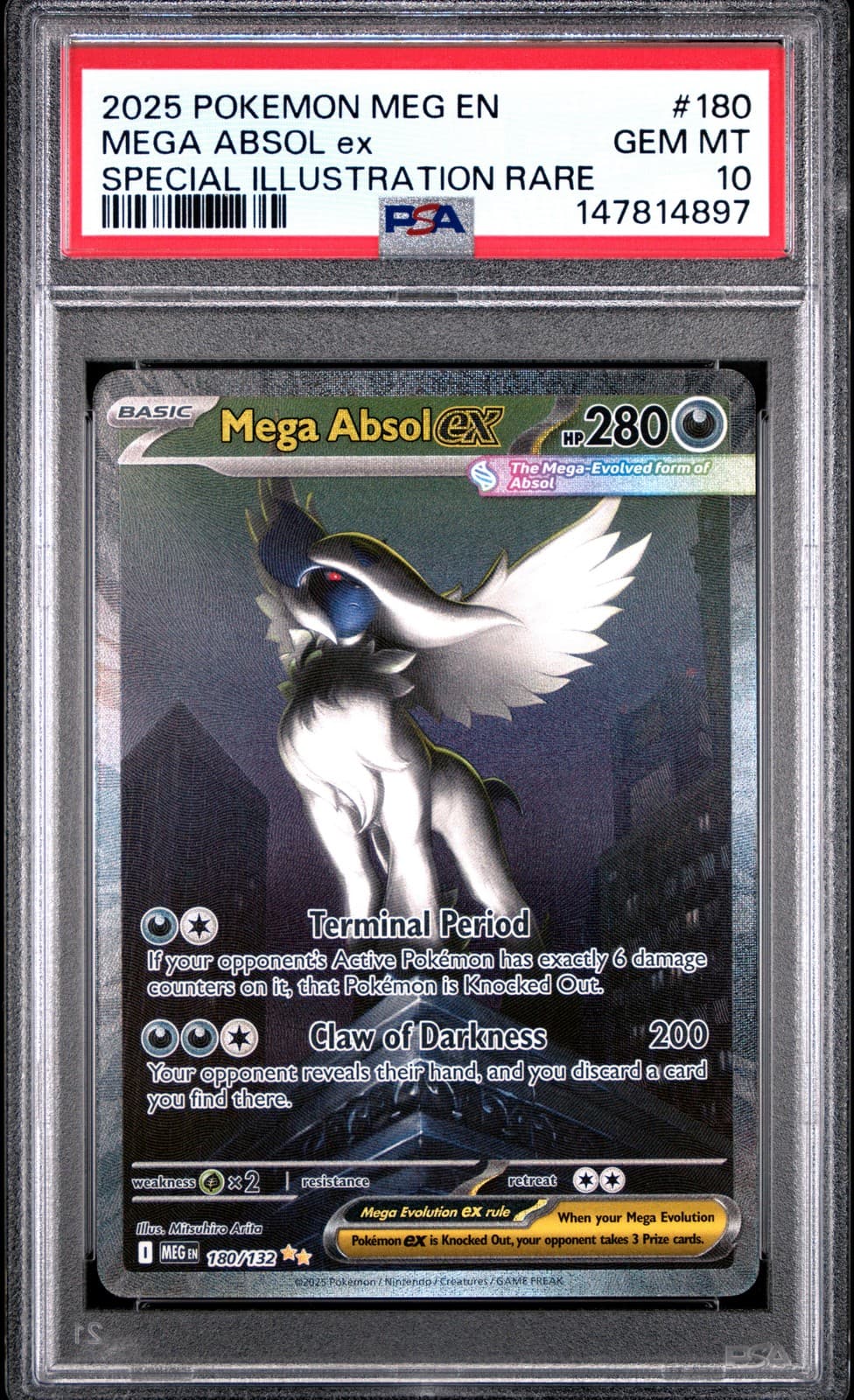 2025 POKEMON MEG EN-MEGA EVOLUTION #180 MEGA ABSOL EX PSA 10