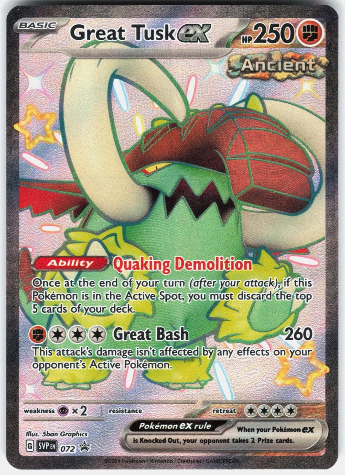 Great Tusk ex 072 Holo - Scarlet & Violet Promo - Pokemon TCG - NM