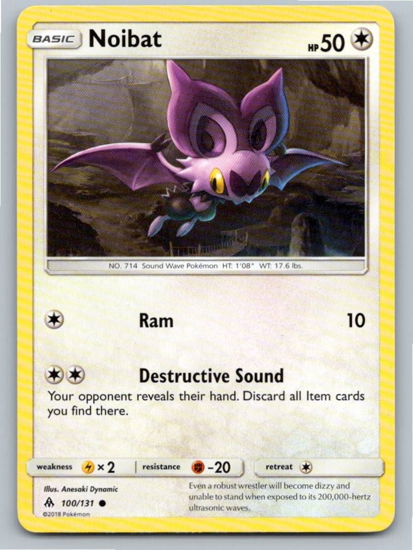 2018 POKEMON NOIBAT FORBIDDEN LIGHT 100/131 C NM A68601 FREE S&H