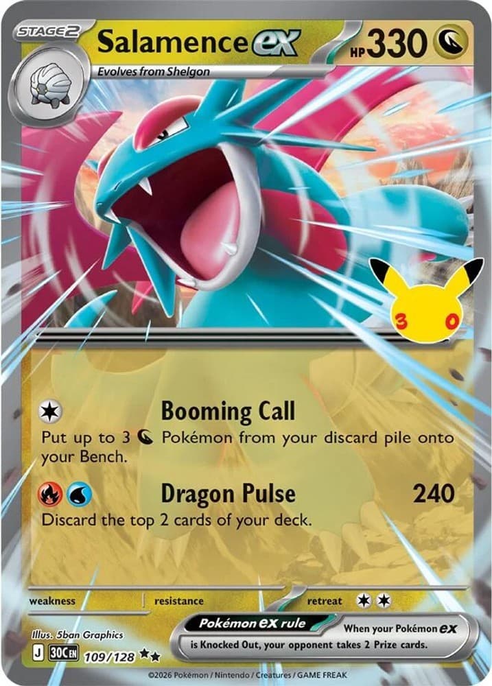 Salamence ex - 109/128 - NM - ME: 30th Celebration