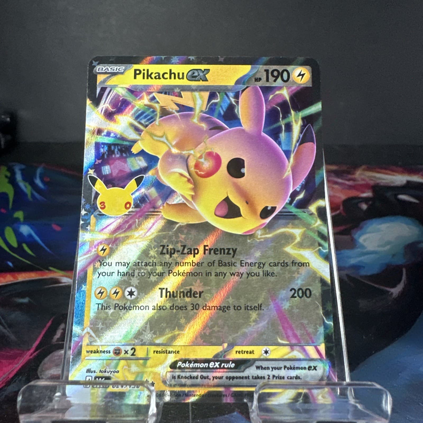 Pikachu EX 54/128 Pokemon 30th Celebration English Full Art (B)