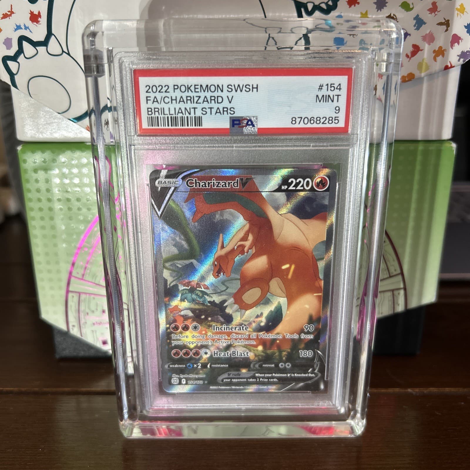 2022 Pokemon SWSH Brilliant Stars Charizard V PSA 9 #154/172