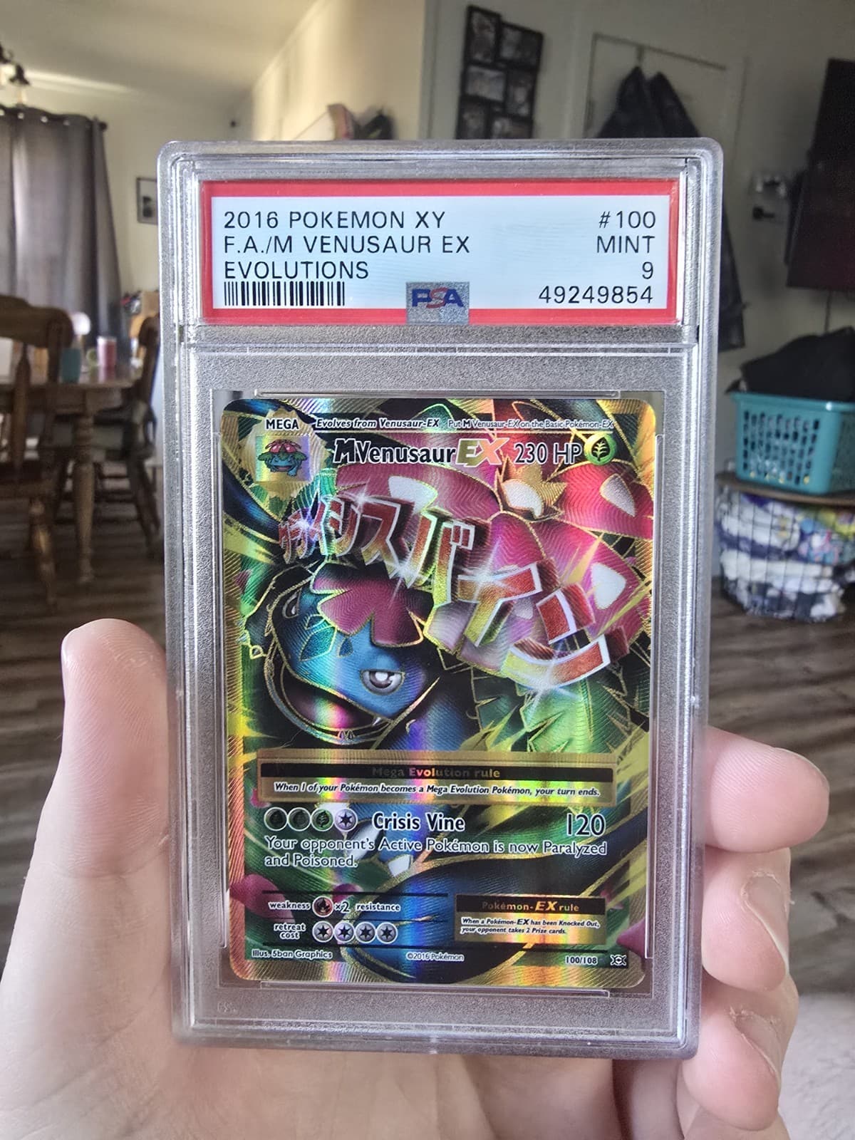 Pokemon M Venusaur EX Evolutions 100/108 MEGA Full Art Holo UR EN 2016 PSA 9