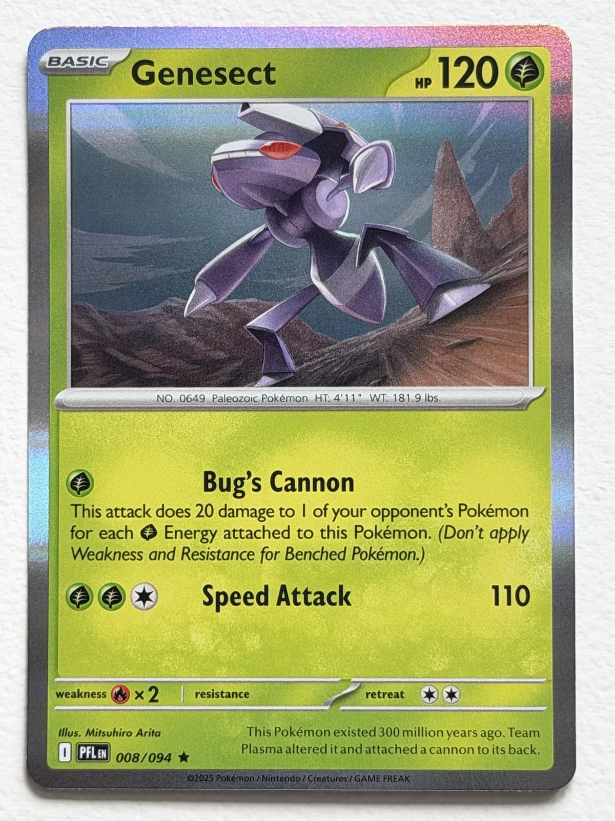 Genesect 8/94 Phantasmal Flames Rare Holo Near Mint Pokemon